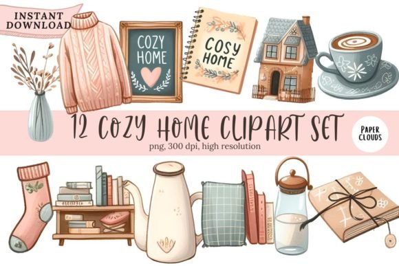 Download Cozy Home Clipart Elements Set - Art Collection