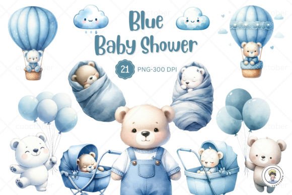 Download Newborn Blue Baby Shower Boy Clipart - Art Collection