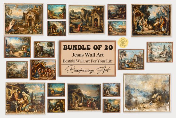 Download Oil Painting Jesus Wall Art Bundle - Art Collection