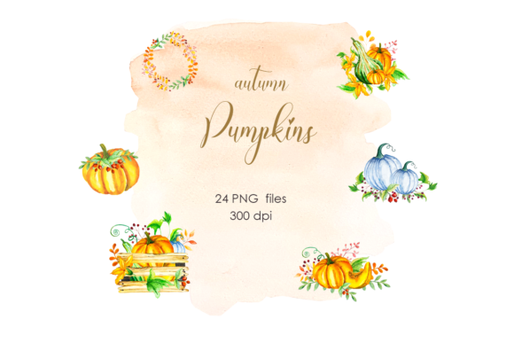 Download Autumn Pumpkins Watercolor Clipart - Art Collection