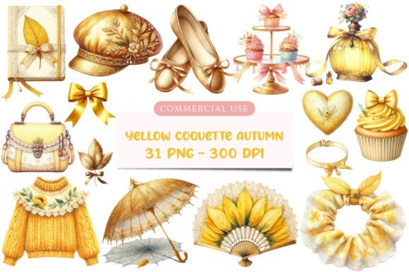 Download Yellow Coquette Autumn Clipart - Art Collection
