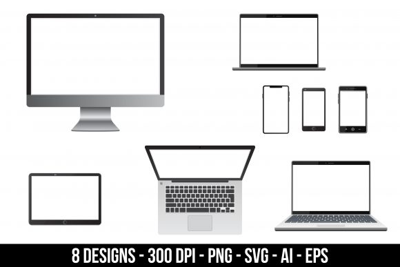 Download Realistic Devices Mockup Clipart Set. - Art Collection