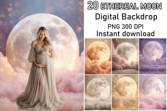 Download Ethereal Dreamy Moon Digital Backdrops - Moon Collection