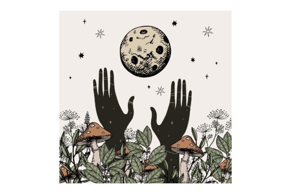 Download Illustration with Full Moon Ritual - Moon Collection