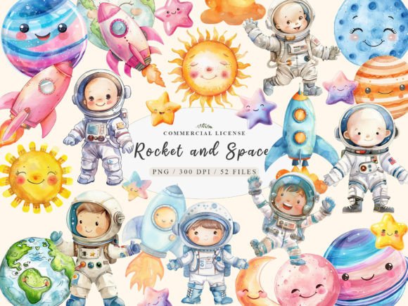 Download Watercolor Astronaut Clipart, Space PNG - Art Collection