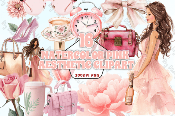 Download Watercolor Pink Aesthetic Clipart PNG - Art Collection