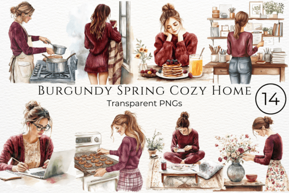 Download Burgundy Spring Cozy Home Cliparts - Art Collection