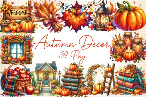 Download Watercolor Autumn Decor Clipart Bundle - Art Collection