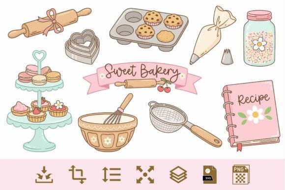 Download Sweet Bakery Clipart PNG &amp; SVG Bundle - Art Collection
