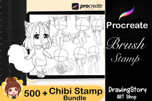 Download 500+ Procreate Chibi Brushes: Cartoon - Art Collection