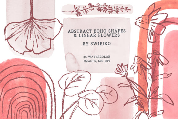 Download Boho Clipart Set, Abstract Watercolor - Art Collection