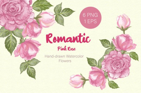 Download Watercolor Romantic Pink Rose ClipArt - Art Collection