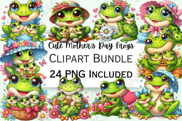 Download Cute Mother's Day Frogs Clipart - Art Collection