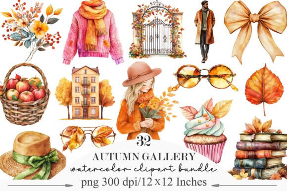 Download Watercolor Autumn Gallery Clipart - Art Collection