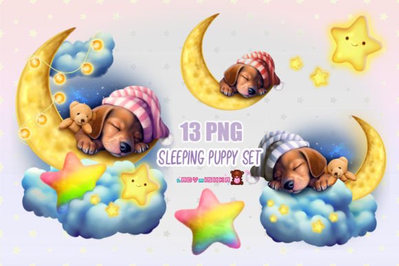 Download Sleeping Puppy on the Moon - Moon Collection
