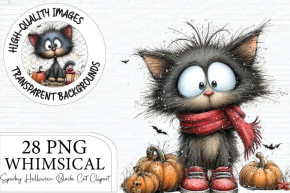 Download Spooky Halloween Black Cat Clipart - Art Collection