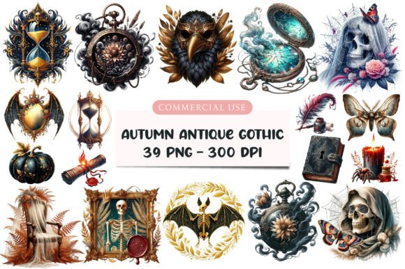 Download Antique Gothic Autumn Clipart - Art Collection
