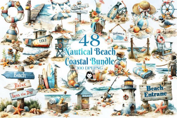 Download Nautical Beach &amp; Coastal Clipart - Art Collection