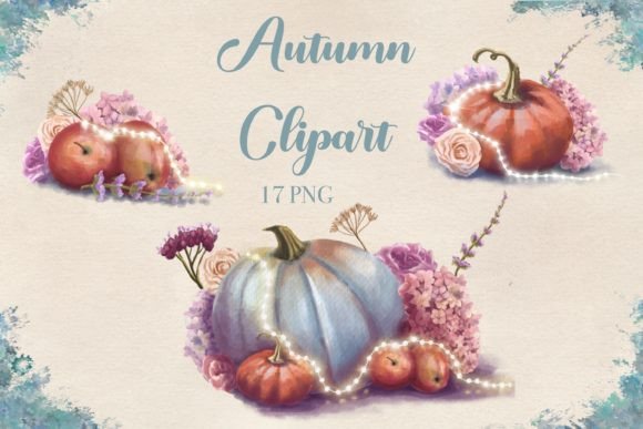 Download Autumn Pumpkins Watercolor Clipart PNG - Art Collection