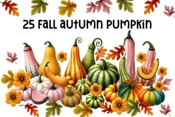 Download Fall Pumpkins Watercolor Clipart Bundle - Art Collection