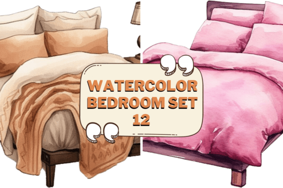 Download Watercolor Bedroom Furniture Clipart 12 - Art Collection
