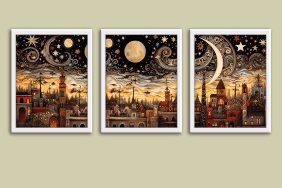 Download Celestial Sky Boho Digital Wall Art Set - Art Collection