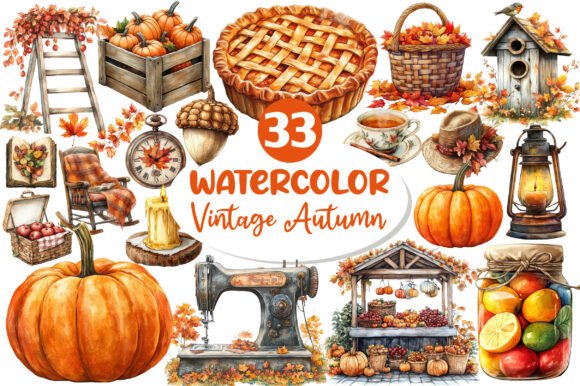 Download Hand Drawn Vintage Autumn Clipart - Art Collection