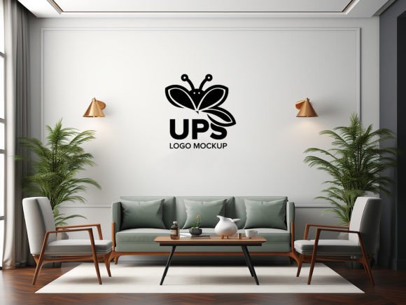 Download Office Waiting Room Wall Logo Mockup - Office Collection