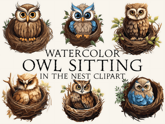 Download Owl Sitting in the Nest Cliparts - Art Collection