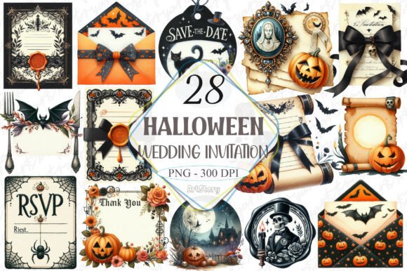 Download Halloween Wedding Invitation Clipart - Art Collection