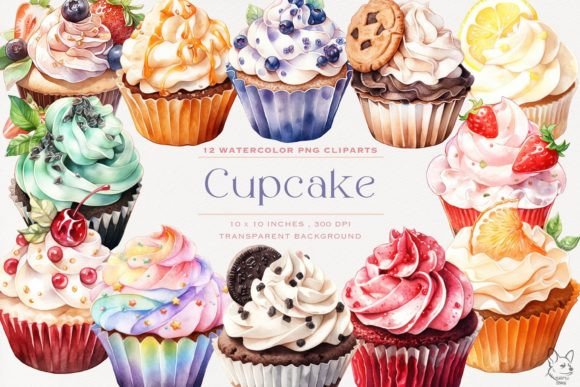 Download Cupcake Watercolor Clipart, Sweet Bakery - Art Collection