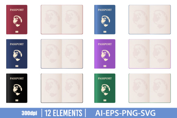 Download Realistic Passport Clipart Set - Art Collection
