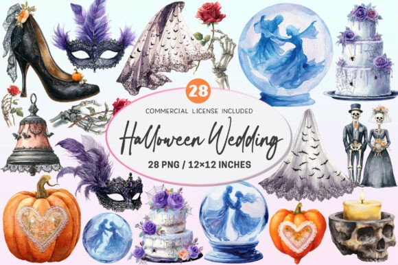 Download Halloween Wedding Invitation Clipart. - Art Collection
