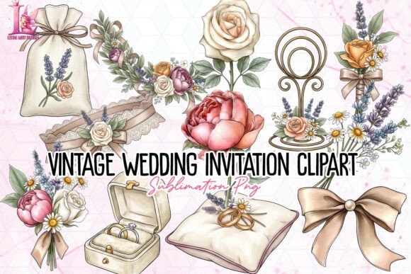 Download Vintage Wedding Invitation Clipart PNG - Art Collection