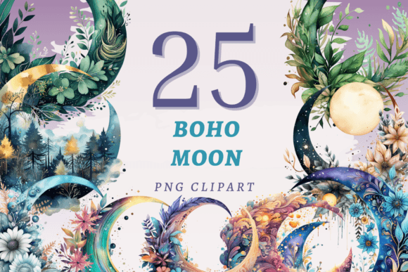 Download Boho Moon PNG Bundle - Moon Collection