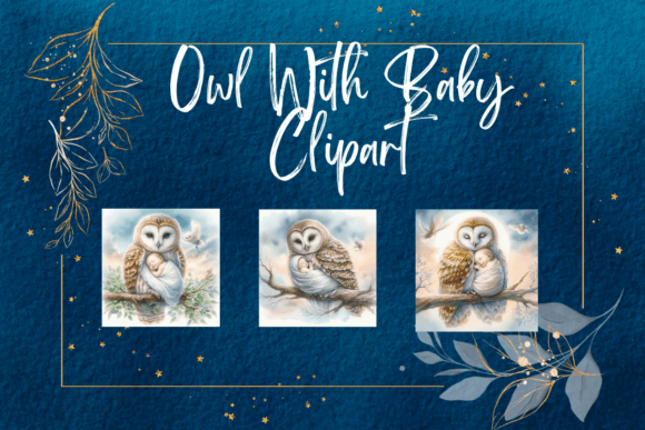 Download Owl with Baby Clipart for POD Bundle - Art Collection