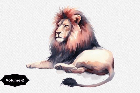 Download Watercolor Lion Clipart, PNG Volume –2 - Art Collection