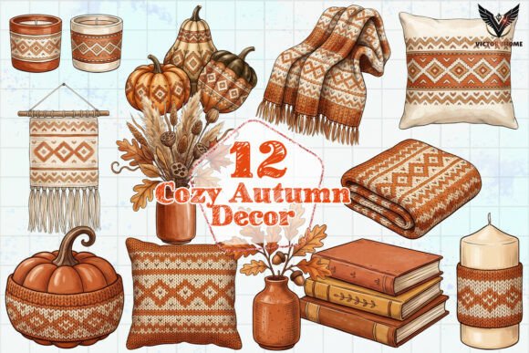 Download Cozy Autumn Decor Clipart PNG - Art Collection