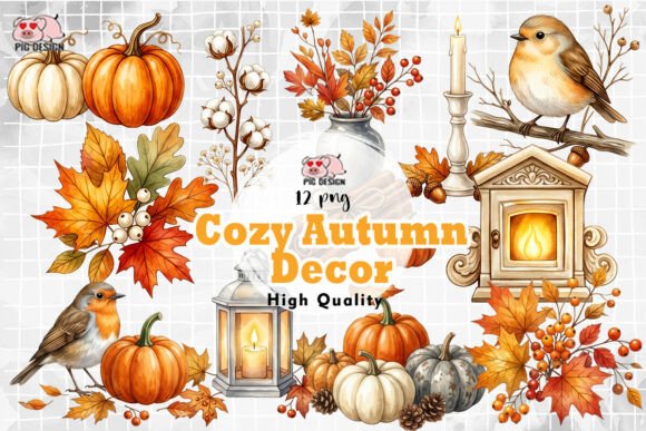 Download Cozy Autumn Decor Clipart PNG - Art Collection