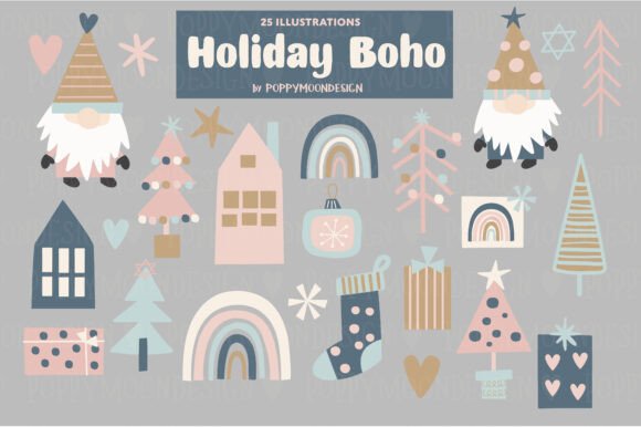 Download Holiday Boho Clipart Set - Art Collection