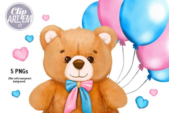Download Unisex Pink Blue Baby Bear 5PNG Clip Art - Art Collection
