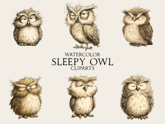 Download A Sleepy Owl Clipart - Art Collection