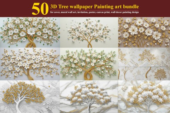 Download 3D Painting Tree for Canvas Wall Art - Premium Resources