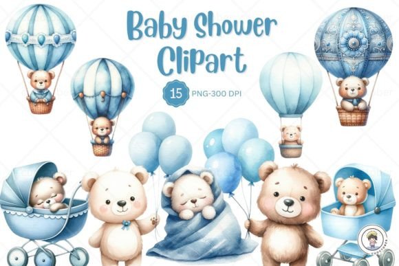 Download Blue Cute Newborn Baby Shower Clipart - Art Collection