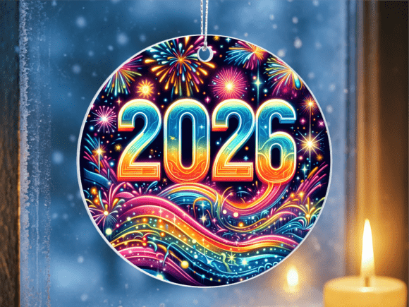 Download Neon 2026 Firework Display Art Ornament - Art Collection