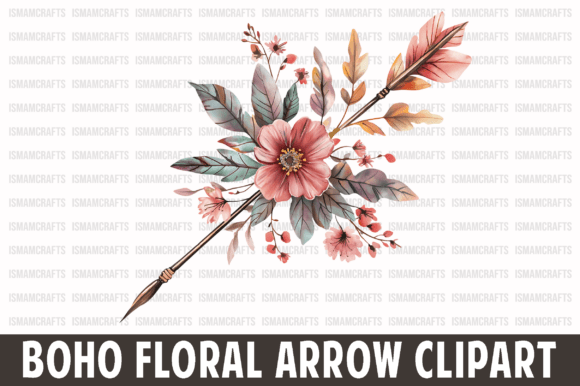 Download Boho Floral Arrow Watercolor Clipart - Art Collection