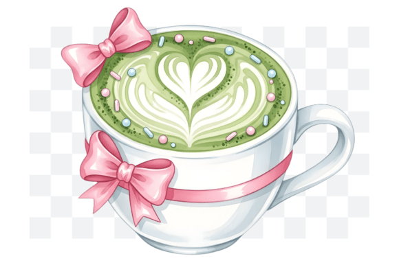 Download Coquette Matcha Latte Art PNG Clipart - Art Collection