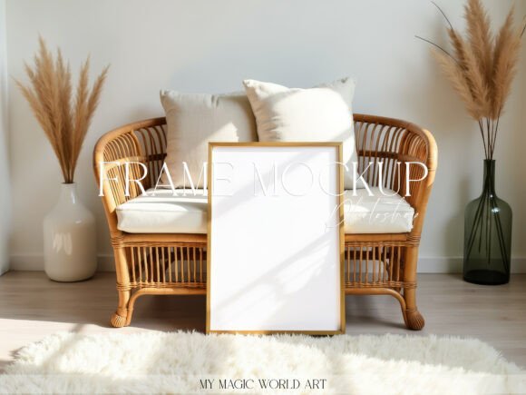 Download Boho Frame Poster Mockup Smart Object - Art Collection