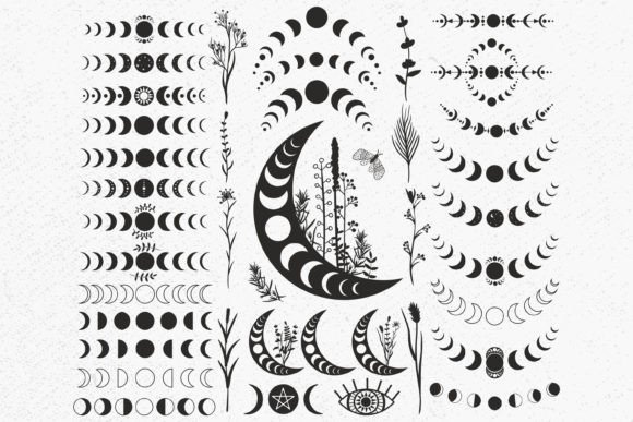 Download Moon Phase Svg Bundle, Mystic Celestial - Moon Collection