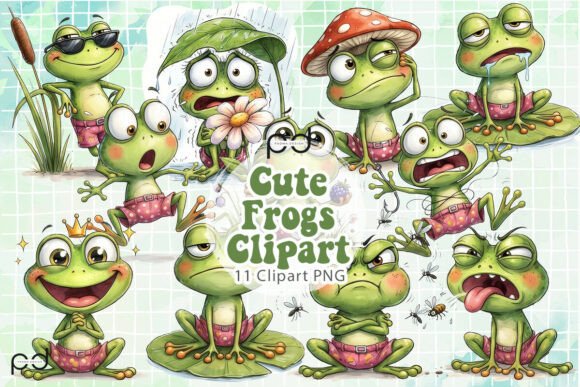 Download Cute Frogs Clipart Graphics - Art Collection